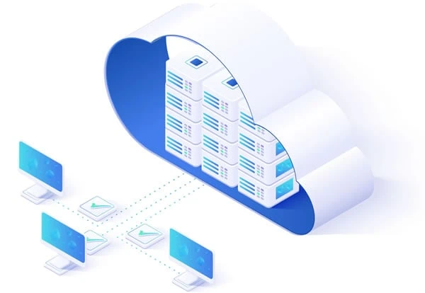Illustration informatique cloud ordinateur