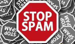 Design panneau stop spam Stop spam, panneau de prévention pour lutter contre le spam
