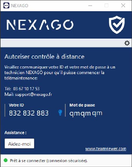 image du logiciel teamviewer quicksupport nexago Capture d'écran de l'application d'assistance